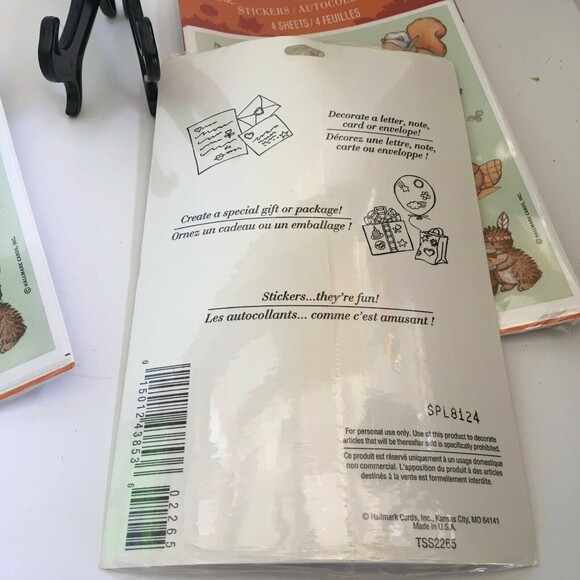 NOS 3 Pkgs of HALLMARK THANKSGIVING Animal Friends Stickers - Picture 3 of 3
